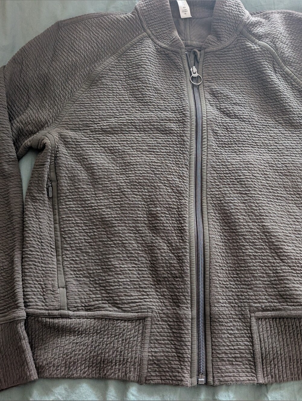 lululemon athletica Women's Quilted Full-Zip Sweater- Army Green'ish
